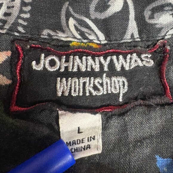 Johnny Was Senia Oversized Shirt size L large Embroidered top birds floral - Picture 6 of 13